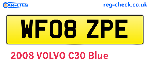 WF08ZPE are the vehicle registration plates.