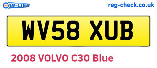 WV58XUB are the vehicle registration plates.