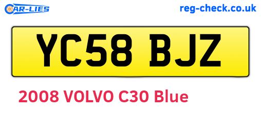 YC58BJZ are the vehicle registration plates.