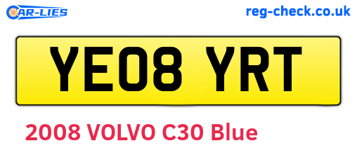 YE08YRT are the vehicle registration plates.