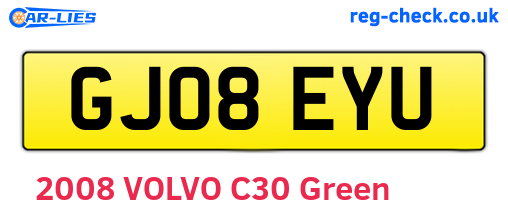 GJ08EYU are the vehicle registration plates.
