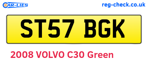 ST57BGK are the vehicle registration plates.