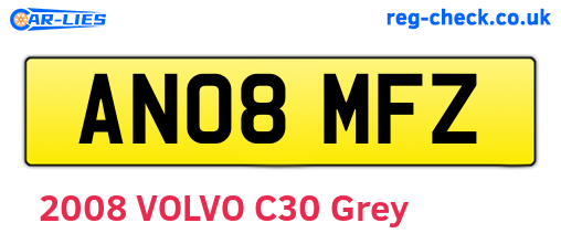 AN08MFZ are the vehicle registration plates.