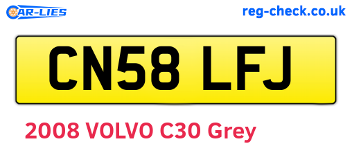 CN58LFJ are the vehicle registration plates.