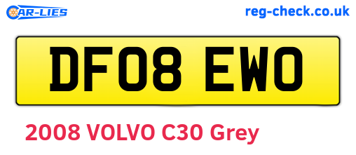 DF08EWO are the vehicle registration plates.