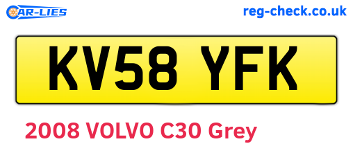 KV58YFK are the vehicle registration plates.