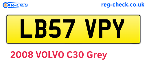 LB57VPY are the vehicle registration plates.