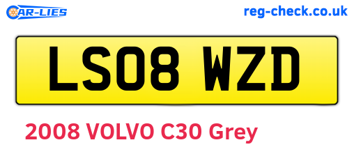LS08WZD are the vehicle registration plates.