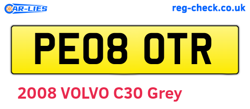 PE08OTR are the vehicle registration plates.