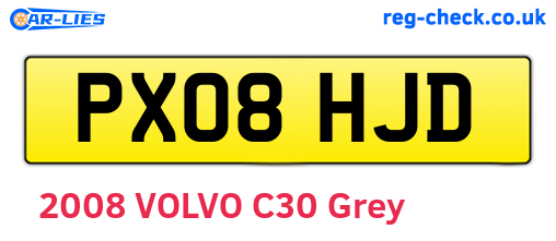 PX08HJD are the vehicle registration plates.