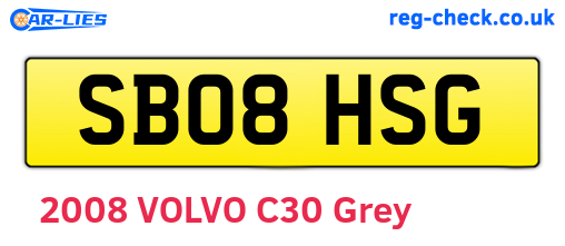SB08HSG are the vehicle registration plates.