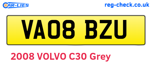 VA08BZU are the vehicle registration plates.