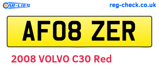 AF08ZER are the vehicle registration plates.
