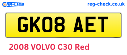 GK08AET are the vehicle registration plates.