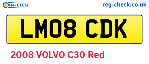 LM08CDK are the vehicle registration plates.