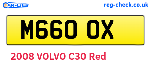 M66OOX are the vehicle registration plates.