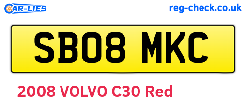SB08MKC are the vehicle registration plates.