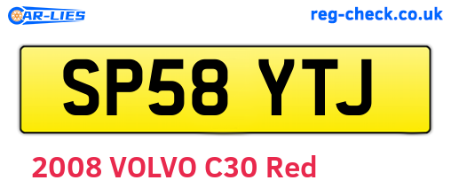 SP58YTJ are the vehicle registration plates.