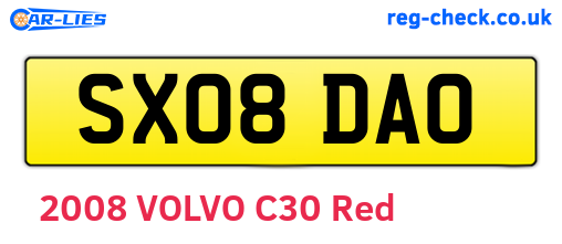 SX08DAO are the vehicle registration plates.