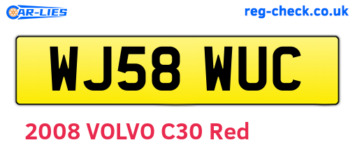 WJ58WUC are the vehicle registration plates.