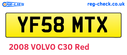 YF58MTX are the vehicle registration plates.