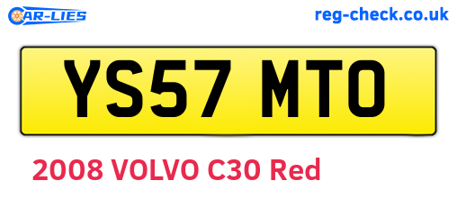 YS57MTO are the vehicle registration plates.