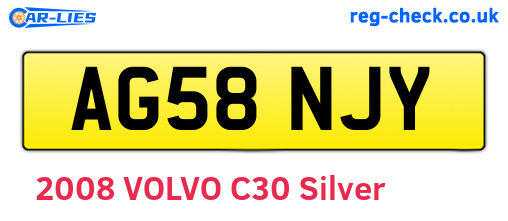 AG58NJY are the vehicle registration plates.
