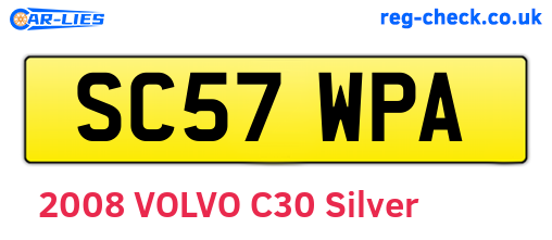 SC57WPA are the vehicle registration plates.