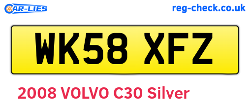 WK58XFZ are the vehicle registration plates.