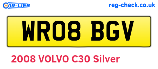 WR08BGV are the vehicle registration plates.