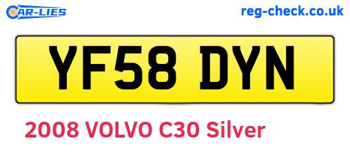 YF58DYN are the vehicle registration plates.