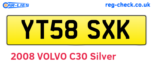 YT58SXK are the vehicle registration plates.
