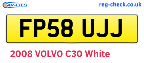 FP58UJJ are the vehicle registration plates.