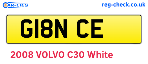 G18NCE are the vehicle registration plates.