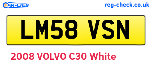 LM58VSN are the vehicle registration plates.