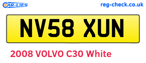 NV58XUN are the vehicle registration plates.