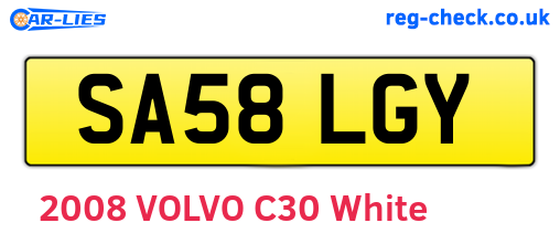 SA58LGY are the vehicle registration plates.