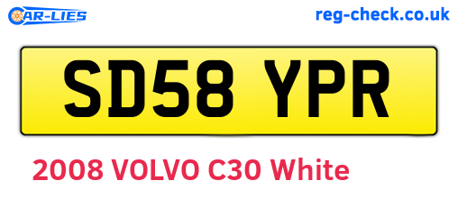 SD58YPR are the vehicle registration plates.