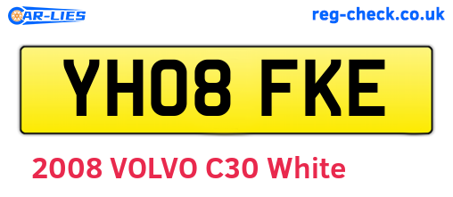 YH08FKE are the vehicle registration plates.