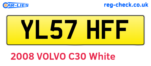 YL57HFF are the vehicle registration plates.