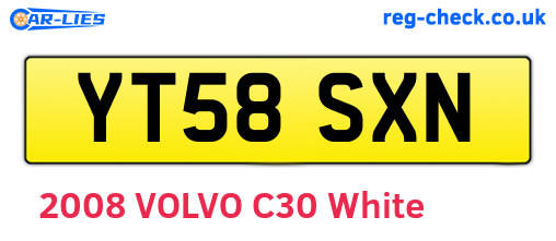 YT58SXN are the vehicle registration plates.