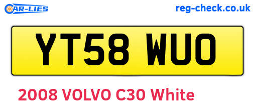 YT58WUO are the vehicle registration plates.