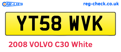 YT58WVK are the vehicle registration plates.