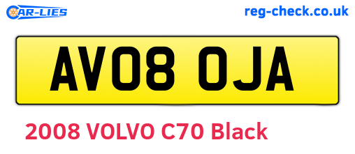 AV08OJA are the vehicle registration plates.