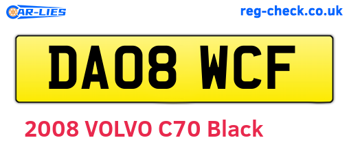 DA08WCF are the vehicle registration plates.