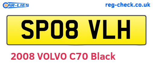 SP08VLH are the vehicle registration plates.