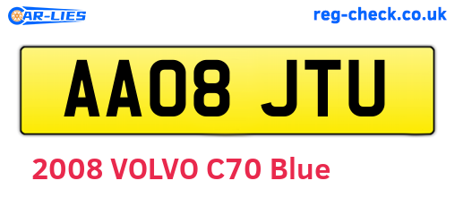 AA08JTU are the vehicle registration plates.