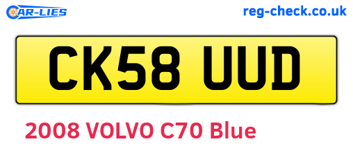 CK58UUD are the vehicle registration plates.
