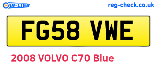 FG58VWE are the vehicle registration plates.