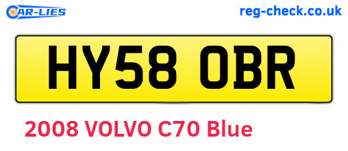 HY58OBR are the vehicle registration plates.